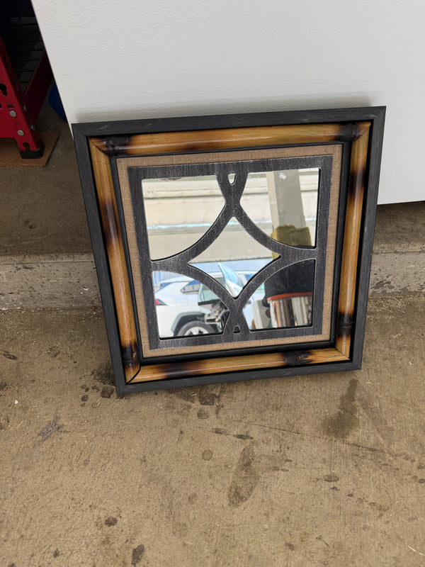 Mirror with bamboo frame accent